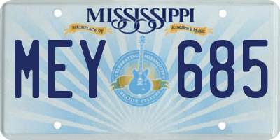 MS license plate MEY685