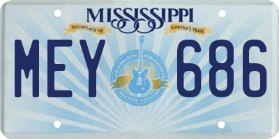 MS license plate MEY686