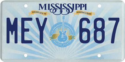 MS license plate MEY687