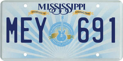 MS license plate MEY691