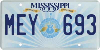 MS license plate MEY693