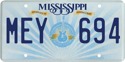 MS license plate MEY694