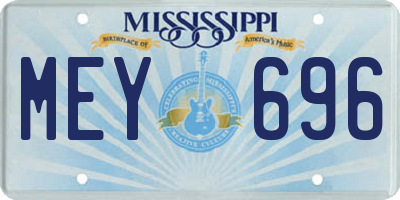 MS license plate MEY696