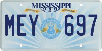 MS license plate MEY697