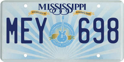 MS license plate MEY698