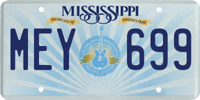 MS license plate MEY699