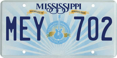 MS license plate MEY702