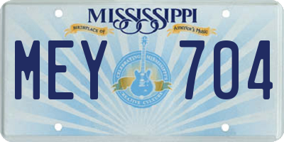 MS license plate MEY704