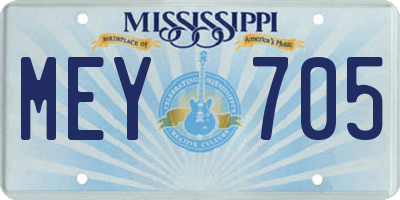 MS license plate MEY705