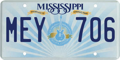 MS license plate MEY706