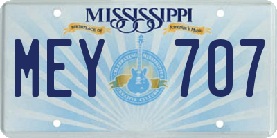 MS license plate MEY707