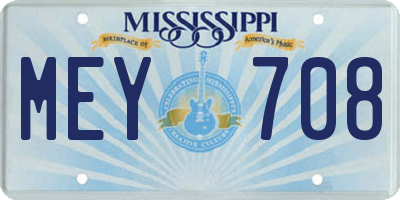 MS license plate MEY708