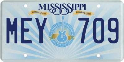 MS license plate MEY709