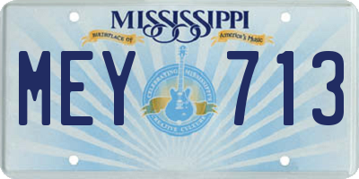 MS license plate MEY713
