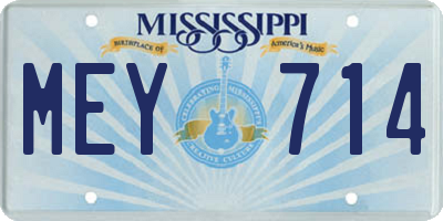 MS license plate MEY714