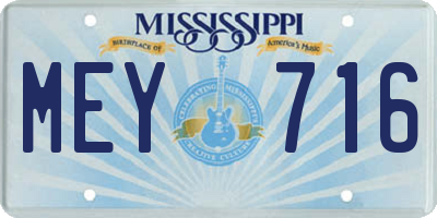 MS license plate MEY716