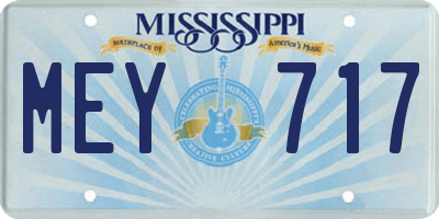 MS license plate MEY717