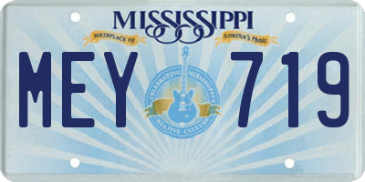 MS license plate MEY719