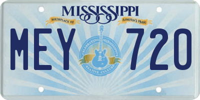 MS license plate MEY720