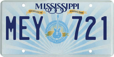 MS license plate MEY721