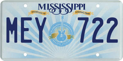 MS license plate MEY722