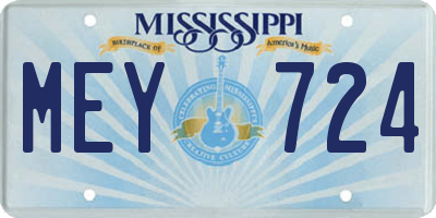 MS license plate MEY724