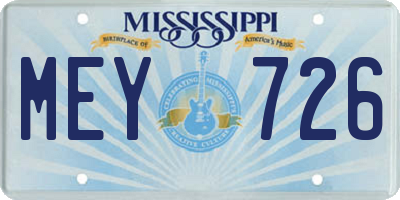 MS license plate MEY726