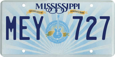 MS license plate MEY727