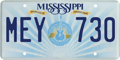 MS license plate MEY730