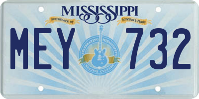 MS license plate MEY732