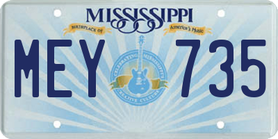 MS license plate MEY735