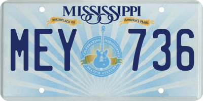 MS license plate MEY736