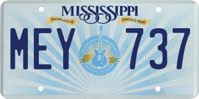 MS license plate MEY737