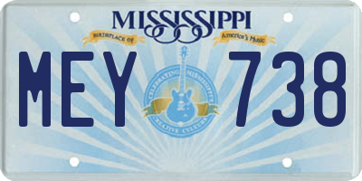 MS license plate MEY738