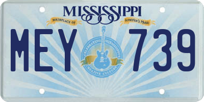 MS license plate MEY739