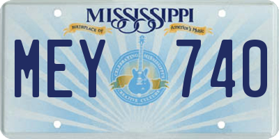 MS license plate MEY740