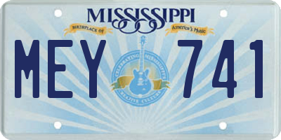 MS license plate MEY741