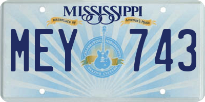 MS license plate MEY743