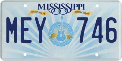 MS license plate MEY746
