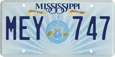 MS license plate MEY747