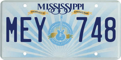 MS license plate MEY748
