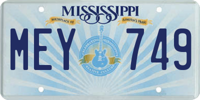 MS license plate MEY749