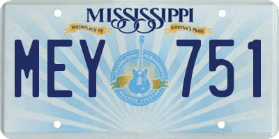 MS license plate MEY751