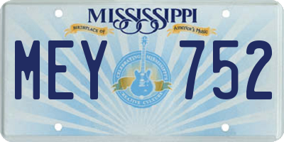 MS license plate MEY752