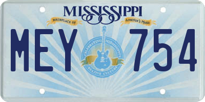 MS license plate MEY754