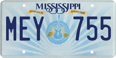 MS license plate MEY755