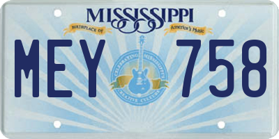 MS license plate MEY758