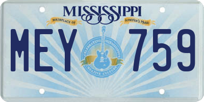 MS license plate MEY759