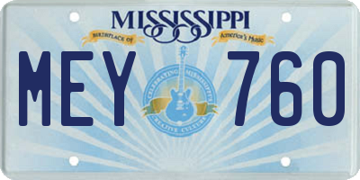 MS license plate MEY760