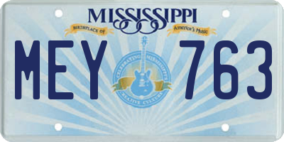 MS license plate MEY763